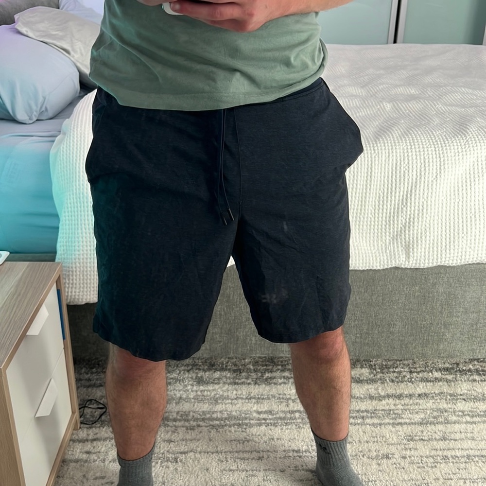 Navy Lululemon lined shorts